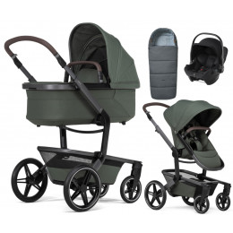 Детская коляска 3 в 1 Joolz Day 5 и автокресло Baby-Safe Core Space Black без адаптеров + конверт в подарок Forest green