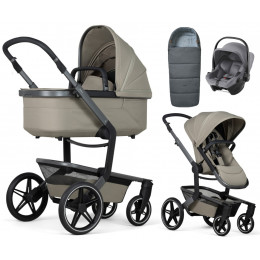 Детская коляска 3 в 1 Joolz Day 5 и автокресло Baby-Safe Core Frost Grey без адаптеров + конверт в подарок Sage green