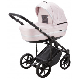 Детская коляска Adamex Rimini Deluxe 3 в 1 RI245 розов.кожа+серебр.отделка