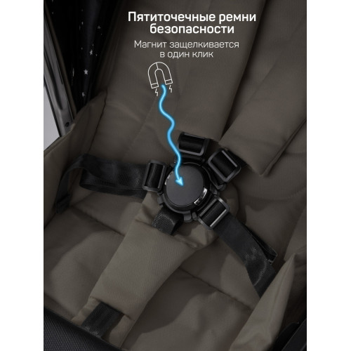 Детская коляска AmaroBaby Motus Premium Ecco 3 в 1 с автокреслом Rant Miro Olive серый