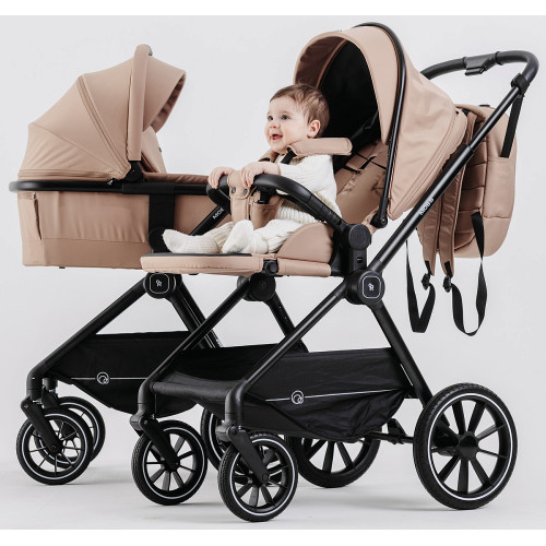 Детская коляска Rant Moss 3 в 1 с автокреслом Miro Graphite Latte beige