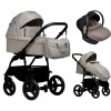Детская коляска Indigo Impulse Eco 3 в 1 с автокреслом Avionaut Cosmo Beige Ie02 бежевая кожа/бежевый