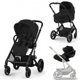 Коляска Cybex Balios S Lux BLK 2025 Cloud G i-Size Magic Black 3 в 1 Moon Black с дождевиками
