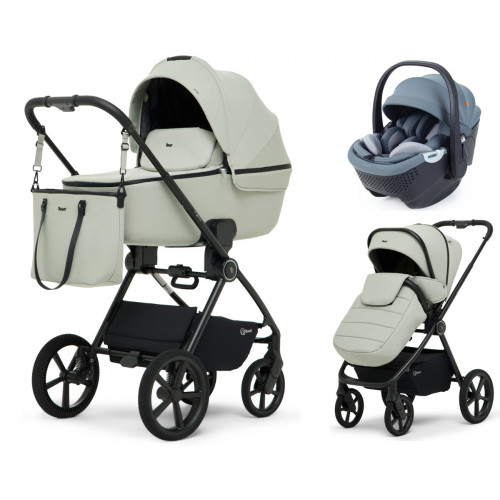 Детская коляска Rant Teo Soft 3 в 1 с автокреслом Aster Zero Graphite Sage