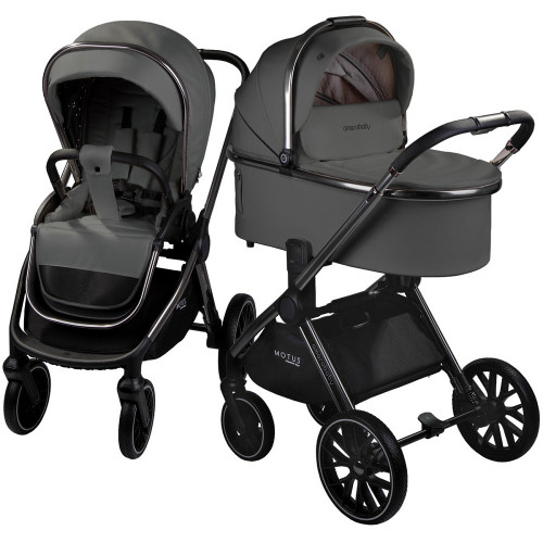 Детская коляска AmaroBaby Motus Premium Ecco 3 в 1 с автокреслом Rant Miro Olive серый