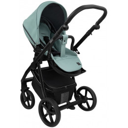 Детская коляска Roan Esso Кожа 3 в 1 с автокреслом Tutis Elo Lux EduSky Black ESSK/214/1 Misti Mint/Grey/руч.Черный