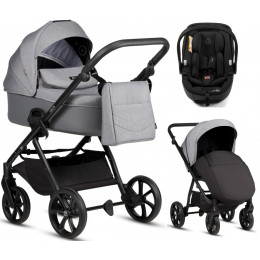 Детская коляска Tutis Leo 3 Plus 3 в 1 с автокреслом Beno Black 1582227 Stone Grey