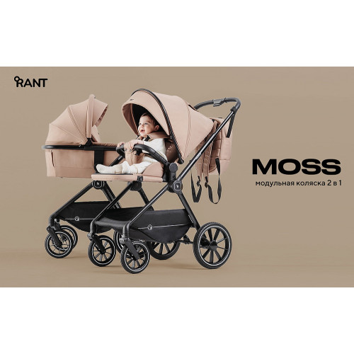 Детская коляска Rant Moss 3 в 1 с автокреслом Miro Graphite Latte beige