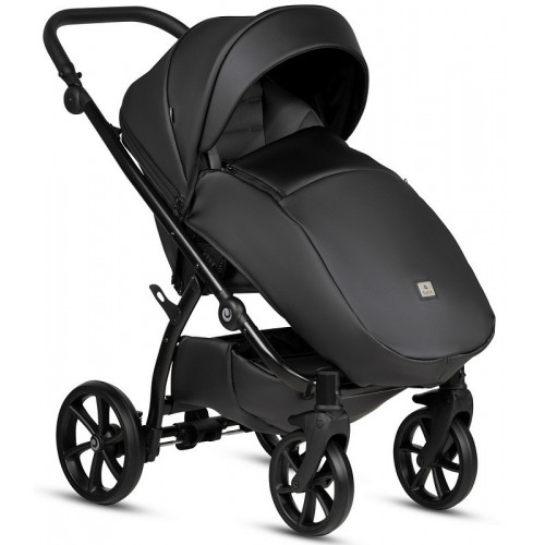 Детская коляска Tutis Uno 5 Plus Leather collection 3 в 1 с автокреслом Elo Lux EduSky Black 1402699 Jet Black