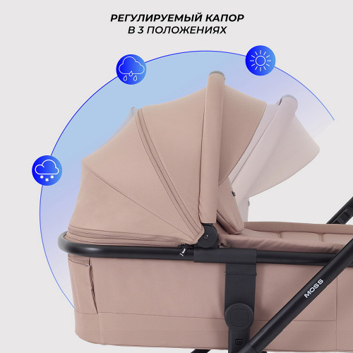 Детская коляска Rant Moss 3 в 1 с автокреслом Miro Graphite Latte beige