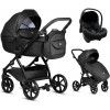 Детская коляска Tutis Uno 5 Plus Leather collection 3 в 1 с автокреслом Elo Lux EduSky Black 1402699 Jet Black