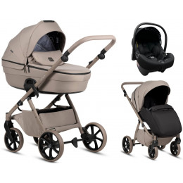 Детская коляска Tutis Uno 6 Plus Essential collection 3 в 1 с автокреслом Elo Lux EduSky Black 1602172 Taupe с сумкой