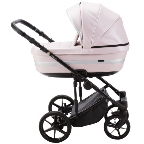 Детская коляска Adamex Rimini Deluxe 3 в 1 RI245 розов.кожа+серебр.отделка