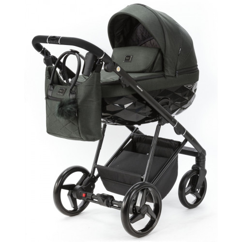 Детская коляска Adamex Quantum 3 в 1 Q-TK105 LUX (Т.ЗЕЛЕНЫЙ)