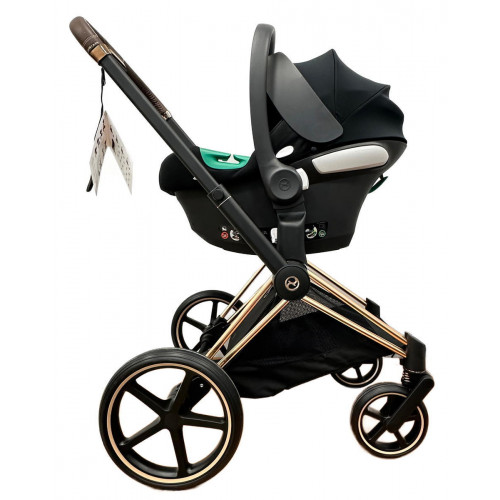 Коляска 3 в 1 Cybex Priam IV Rosegold complete и автокресло Aton B2 i-Size Volcano Black Mirage Grey