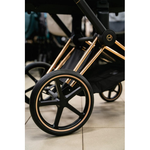 Коляска 3 в 1 Cybex Priam IV Rosegold complete и автокресло Aton B2 i-Size Volcano Black Mirage Grey