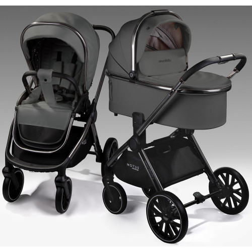 Детская коляска AmaroBaby Motus Premium Ecco 3 в 1 с автокреслом Rant Miro Olive серый
