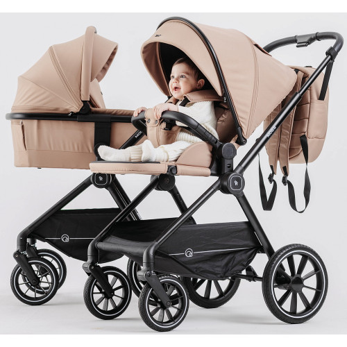Детская коляска Rant Moss 3 в 1 с автокреслом Miro Graphite Latte beige