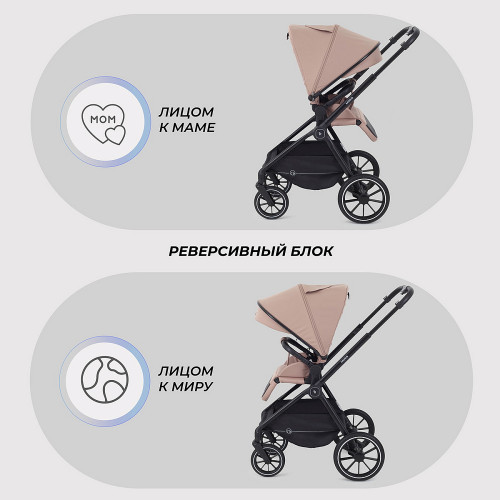 Детская коляска Rant Moss 3 в 1 с автокреслом Miro Graphite Latte beige
