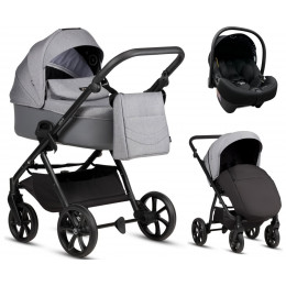 Детская коляска Tutis Leo 3 Plus 3 в 1 с автокреслом Elo Lux EduSky Black 1582227 Stone Grey