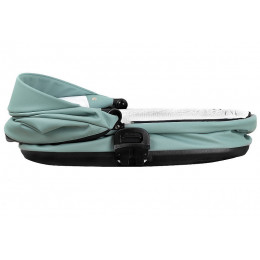 Детская коляска Roan Esso Кожа 3 в 1 с автокреслом Tutis Elo Lux EduSky Black ESSK/214/1 Misti Mint/Grey/руч.Черный