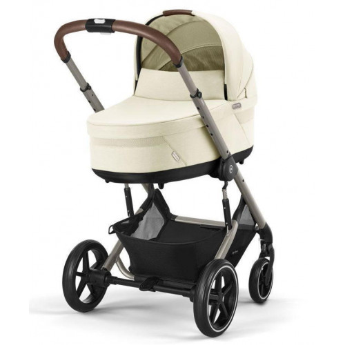 Коляска Cybex Balios S Lux TPE complete Aton B2 Volcano Black 3 в 1 Seashell Beige с дождевиками