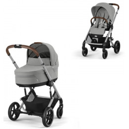 Коляска Cybex Balios S Lux SLV complete Aton S2 Ocean Blue 3 в 1 Stone Grey с дождевиками