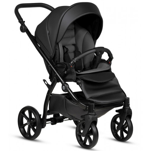 Детская коляска Tutis Uno 5 Plus Leather collection 3 в 1 с автокреслом Elo Lux EduSky Black 1402699 Jet Black