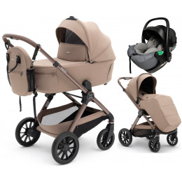 Коляска Agex Prima Pro 3 в 1 с автокреслом i-Safe Grey APD221 Dune бежевый