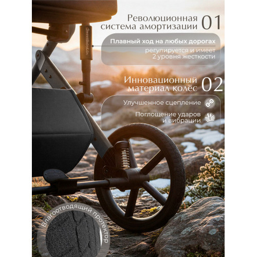 Коляска 3 в 1 Sweet Baby SBL Dolce + автокресло Premier Black Dark Grey