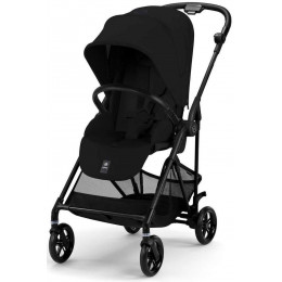Коляска Cybex Melio Carbon Aton B2 i-Size Bay Blue 3 в 1 Magic Black с дождевиками
