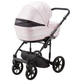 Детская коляска Adamex Rimini Deluxe 3 в 1 RI245 розов.кожа+серебр.отделка