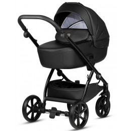 Детская коляска Tutis Uno 5 Plus Leather collection 3 в 1 с автокреслом Elo Lux EduSky Black 1402699 Jet Black