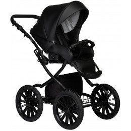 Детская коляска Indigo Mio Eco Plus 14 3 в 1 с автокреслом Avionaut Cosmo Grey 01 черная кожа