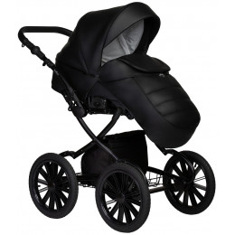 Детская коляска Indigo Mio Eco Plus 14 3 в 1 с автокреслом Avionaut Cosmo Grey 01 черная кожа