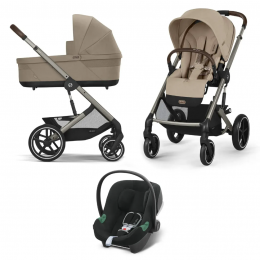 Купить коляску 3в1 Cybex Balios S Lux, в цвете Almond Beige + автокресло Cybex Aton B2