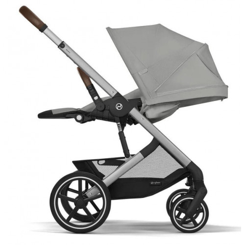 Коляска Cybex Balios S Lux SLV complete Cloud G Almond Beige Plus 3 в 1 Stone Grey с дождевиками