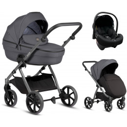 Детская коляска Tutis Uno 6 Plus Essential collection 3 в 1 с автокреслом Elo Lux EduSky Black 1602169 Antracite с сумкой