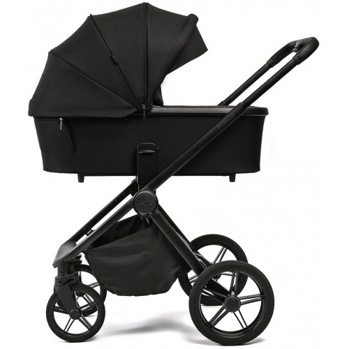 Детская коляска Peppy Monaco Plus 3 в 1 с автокреслом Welldon Crown 2 Black (черный), рама черная
