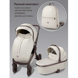 Детская коляска AmaroBaby Motus Premium Ecco Exclusive 3 в 1 с автокреслом Rant Cruise Black молочный