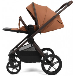 Детская коляска Peppy Monaco Thermo 3 в 1 с автокреслом Welldon Crown 2 Grey Biscuit (бисквит), рама серо-коричневая