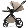 Детская коляска Peppy Monaco Plus 3 в 1 с автокреслом Welldon Crown 2 Grey Sandstone (песочный), рама черная
