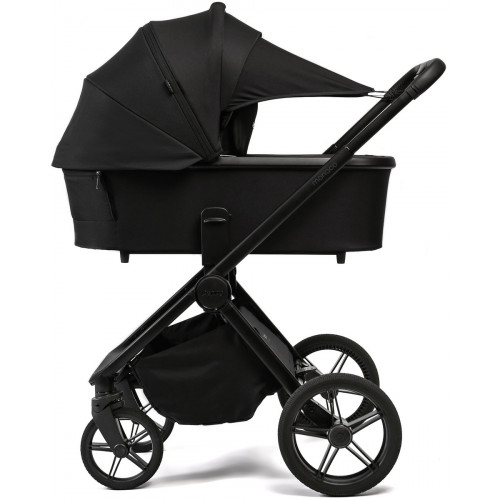 Детская коляска Peppy Monaco Plus 3 в 1 с автокреслом Welldon Crown 2 Black (черный), рама черная