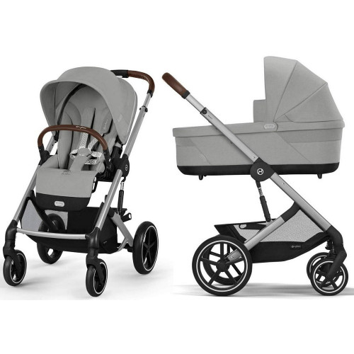 Коляска Cybex Balios S Lux SLV complete Cloud G Almond Beige Plus 3 в 1 Stone Grey с дождевиками
