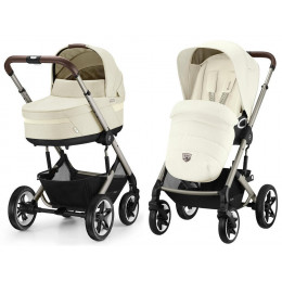 Коляска Cybex Talos S Lux TPE complete Aton B2 Steel Grey 3 в 1 Seashell Beige с дождевиками