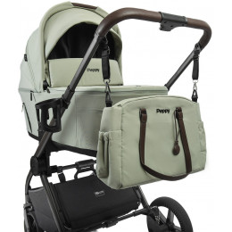 Детская коляска Peppy Soho 3 в 1 с автокреслом Jet Beige Oregano (орегано), рама серо-бежевый