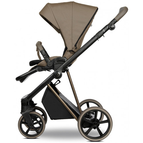 Детская коляска Roan Sol Vintage Luxury 2.0 3 в 1 с автокреслом Pituso Santiso Pro VIN 03/MM Mocha Mousse/Cappuccino/руч.Cappuccino