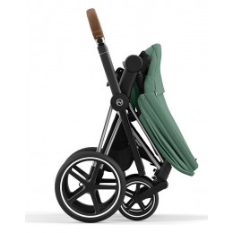 Коляска 3 в 1 Cybex Priam IV Chrome Brown complete и автокресло Cloud T i-Size Peach Pink Plus Leaf Green