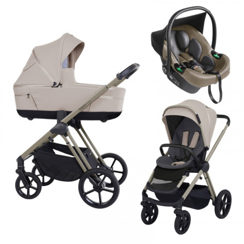 Детская коляска 3 в 1 Espiro Miloo 2025 и автокресло Pi Begie 219 white pearl / Бежевый (Beige 109)