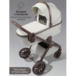 Детская коляска AmaroBaby Motus Premium Ecco Exclusive 3 в 1 с автокреслом Rant Cruise Black молочный